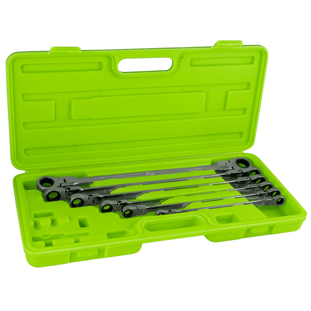 SET DI 6 CHIAVI COMBINATE A CRICCHETTO SNODATE IN VALIGETTA | 53018