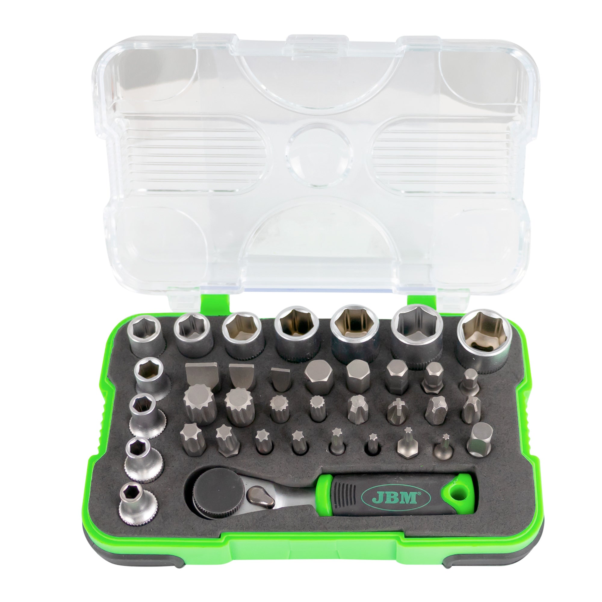 53156-VALIGETTA CON 37 PEZZI E CRICCHETTO MINI DA 1/4"