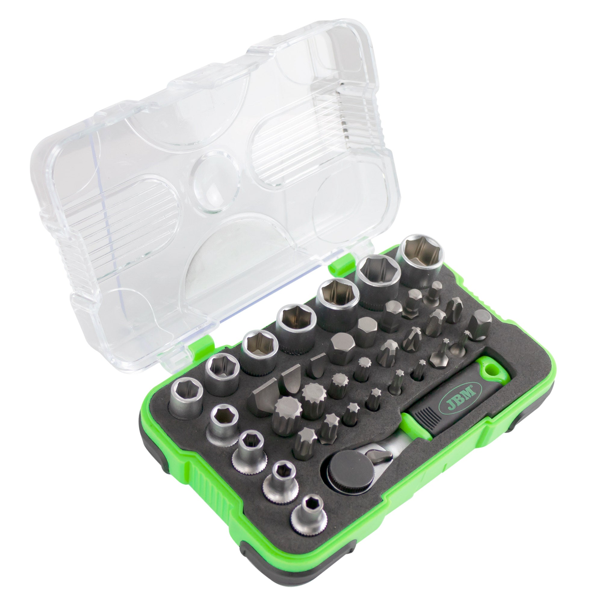 53156-VALIGETTA CON 37 PEZZI E CRICCHETTO MINI DA 1/4"