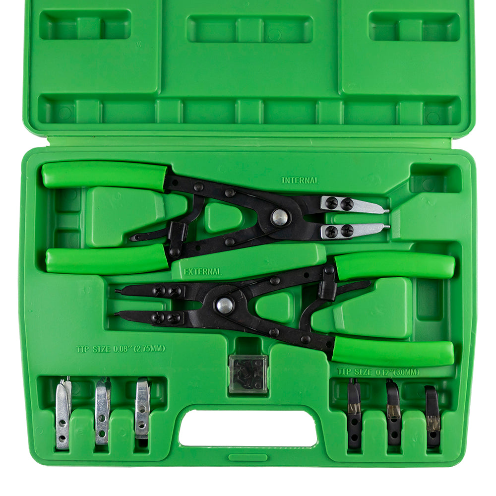 53389-SET DI PINZE SEEGER CON PUNTA INTERCAMBIABILE