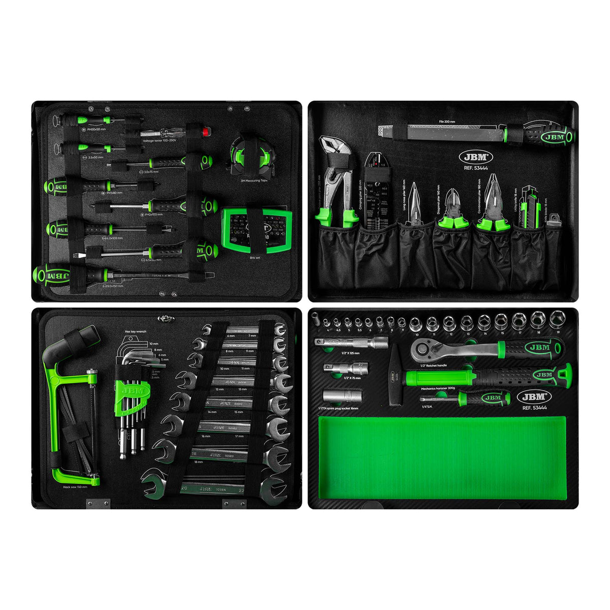 SET DI UTENSILI DA 108 PEZZI IN ALLUMINIO CON BUSSOLE DA 1/4" E 1/2" ? FINITURA ZINCATA | 53444