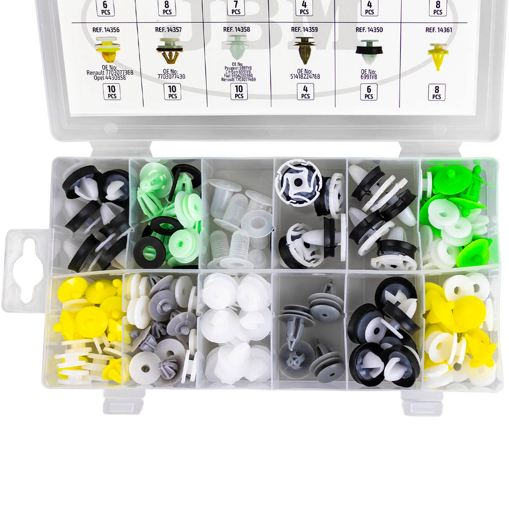 ASSORTIMENTO DI 85 PZ. CLIP PER PANNELLI PORTA RENAULT DACIA | 53710