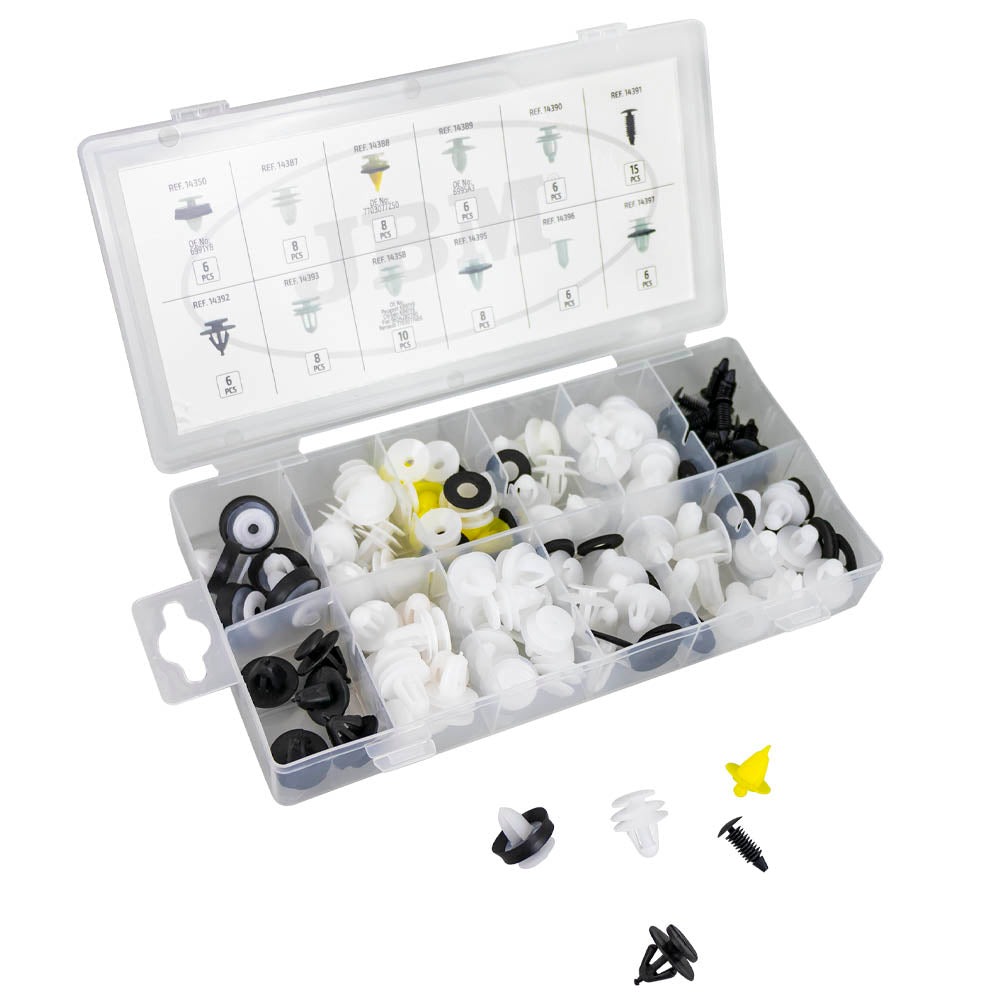 ASSORTIMENTO DI 93 PZ. CLIP PER PANNELLI PORTA PEUGEOT/CITRO?N | 53713