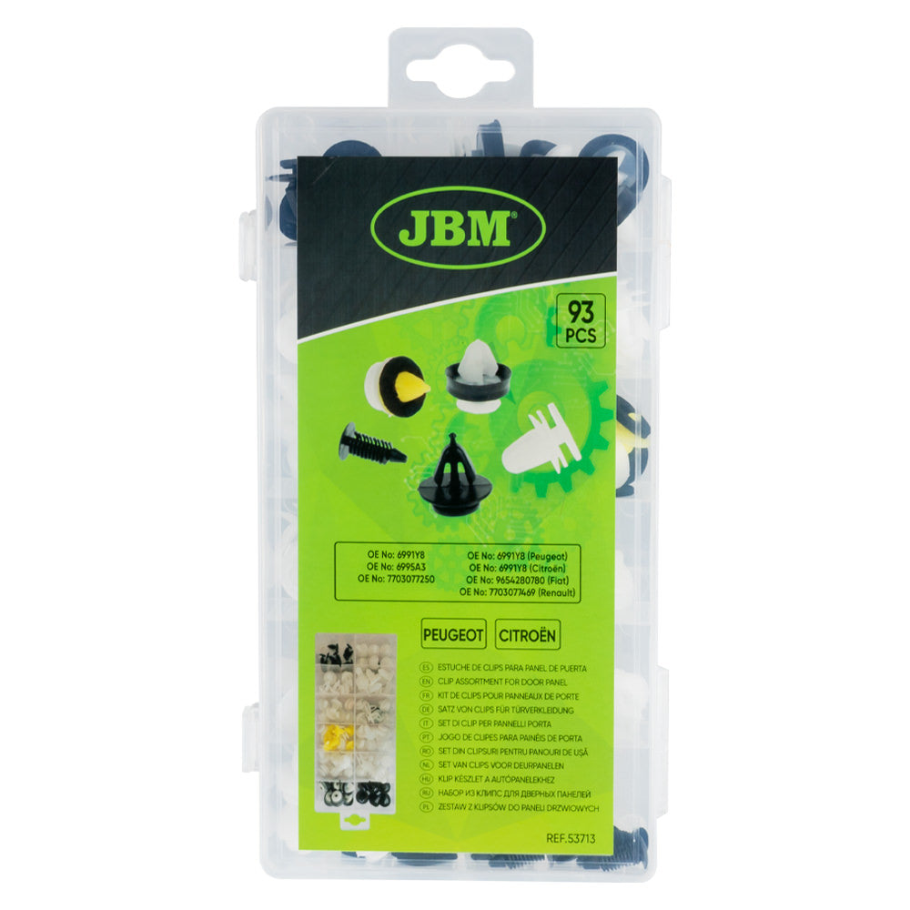 ASSORTIMENTO DI 93 PZ. CLIP PER PANNELLI PORTA PEUGEOT/CITRO?N | 53713