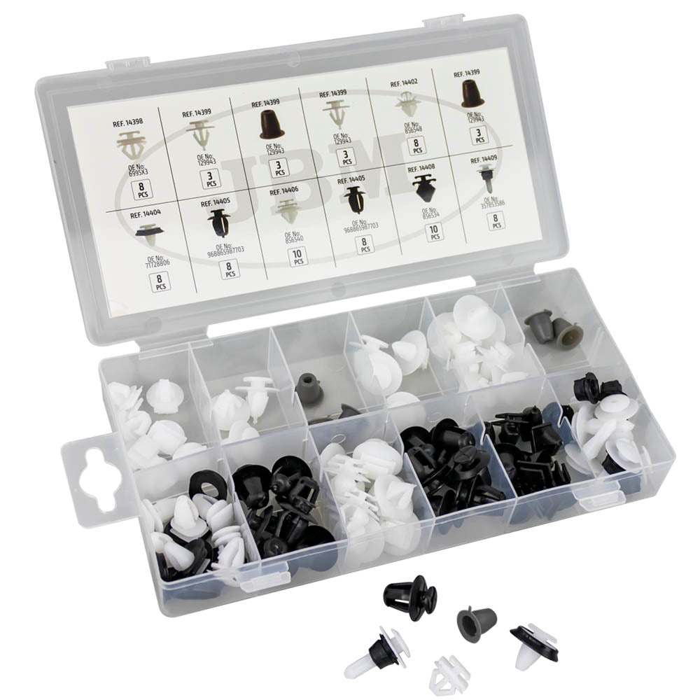 ASSORTIMENTO DI 80 PZ. CLIP PER MODANATURA PEUGEOT/CITRO?N | 53714