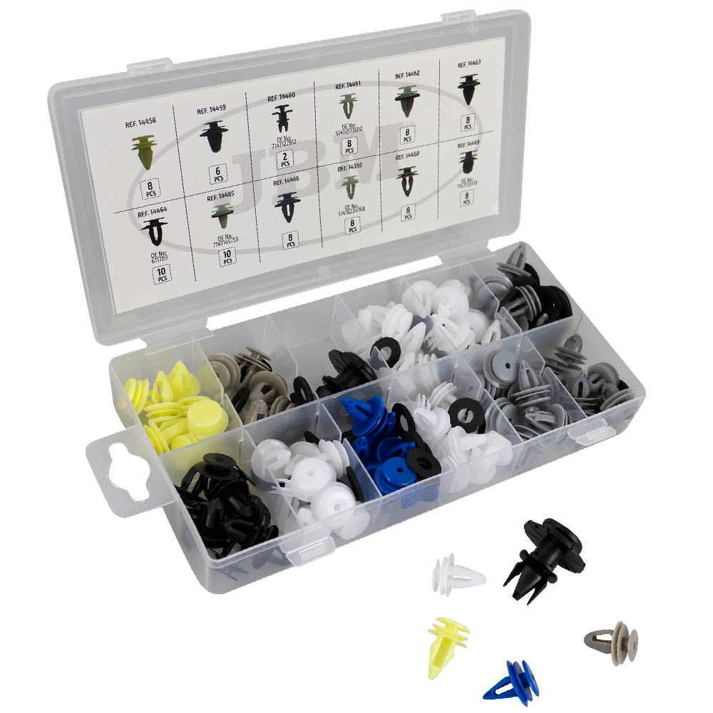 ASSORTIMENTO DI 92 PZ. CLIP PER PANNELLI PORTA/MODANATURA BMW MINI | 53719