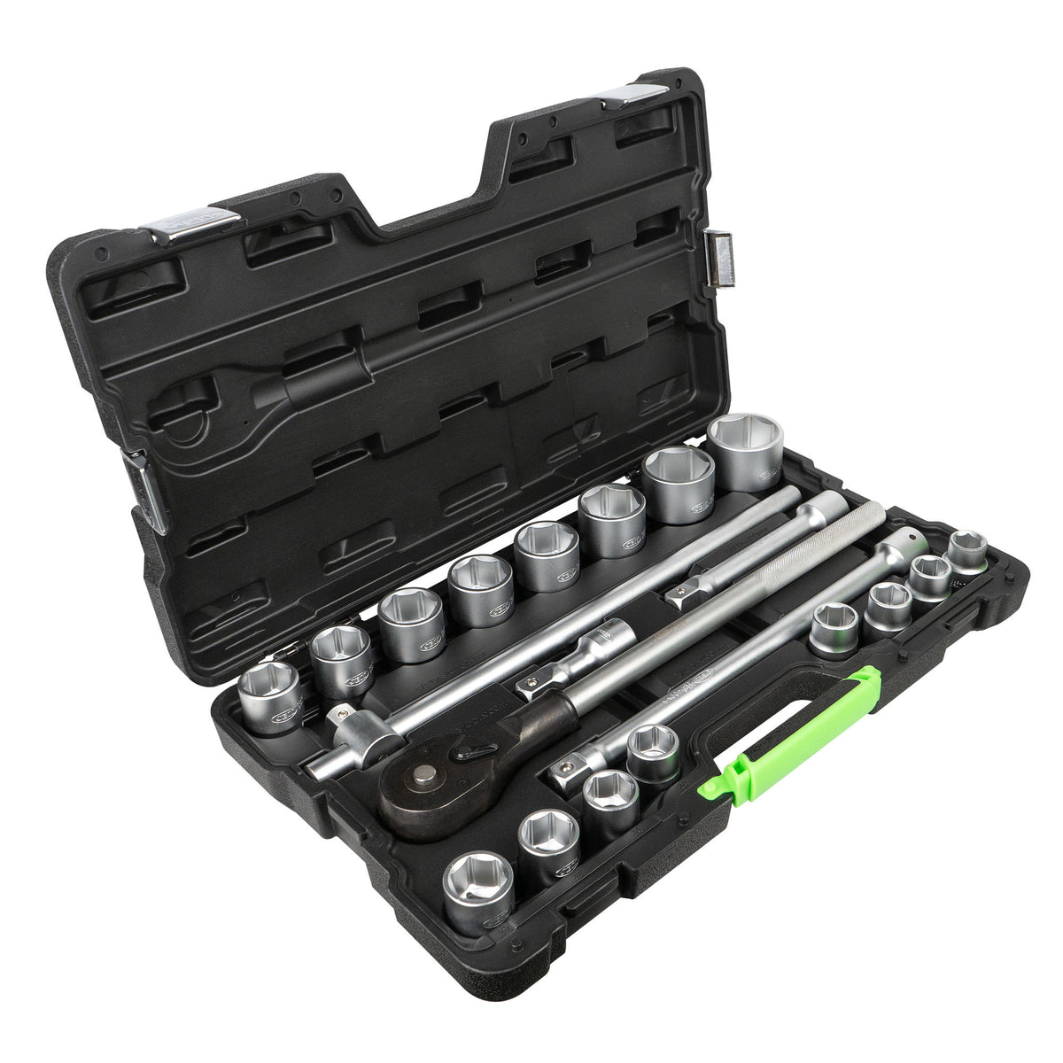 SET DI UTENSILI DA 21 PEZZI CON BUSSOLE ESAGONALI DA 3/4" ? FINITURA ZINCATA | 53727