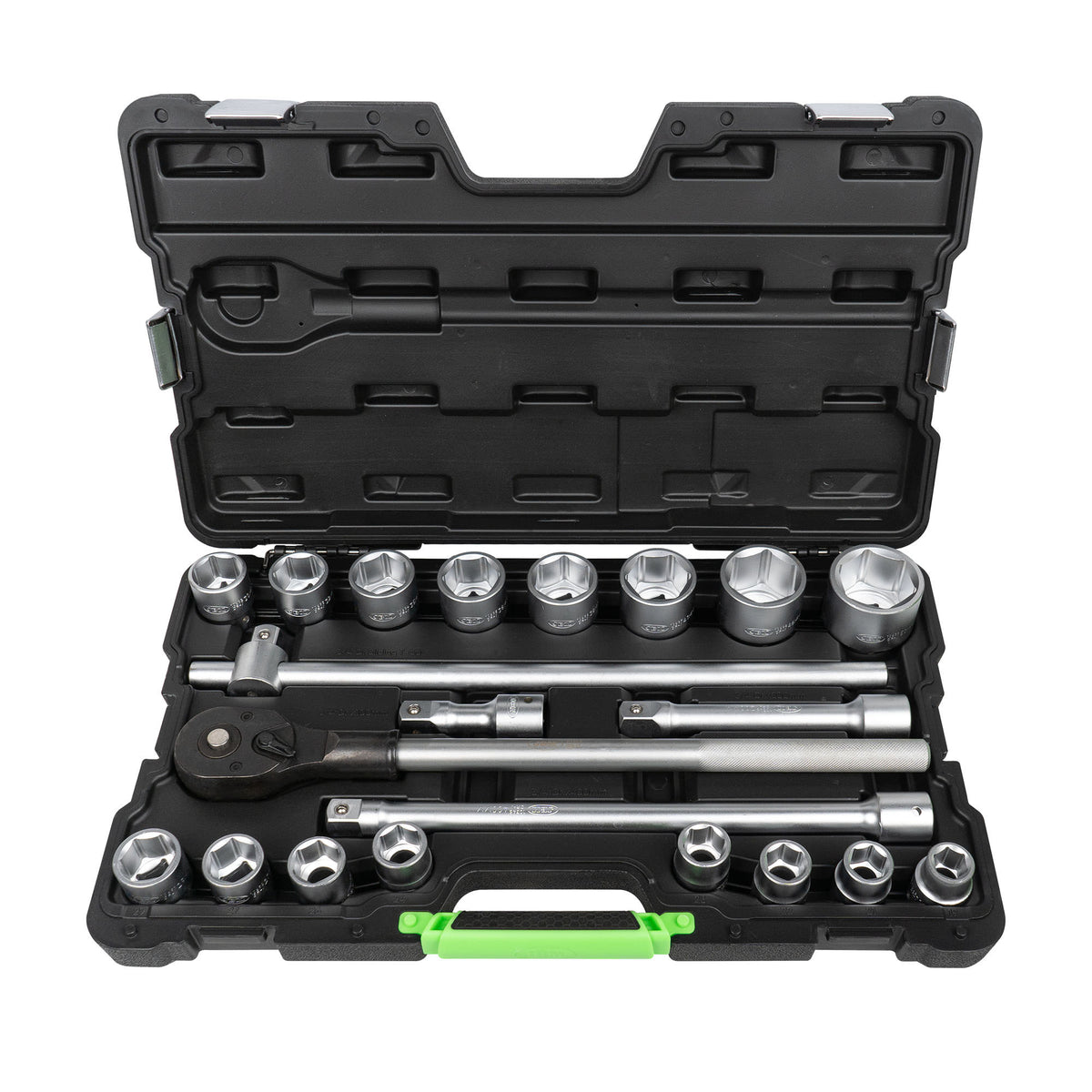 SET DI UTENSILI DA 21 PEZZI CON BUSSOLE ESAGONALI DA 3/4" ? FINITURA ZINCATA | 53727