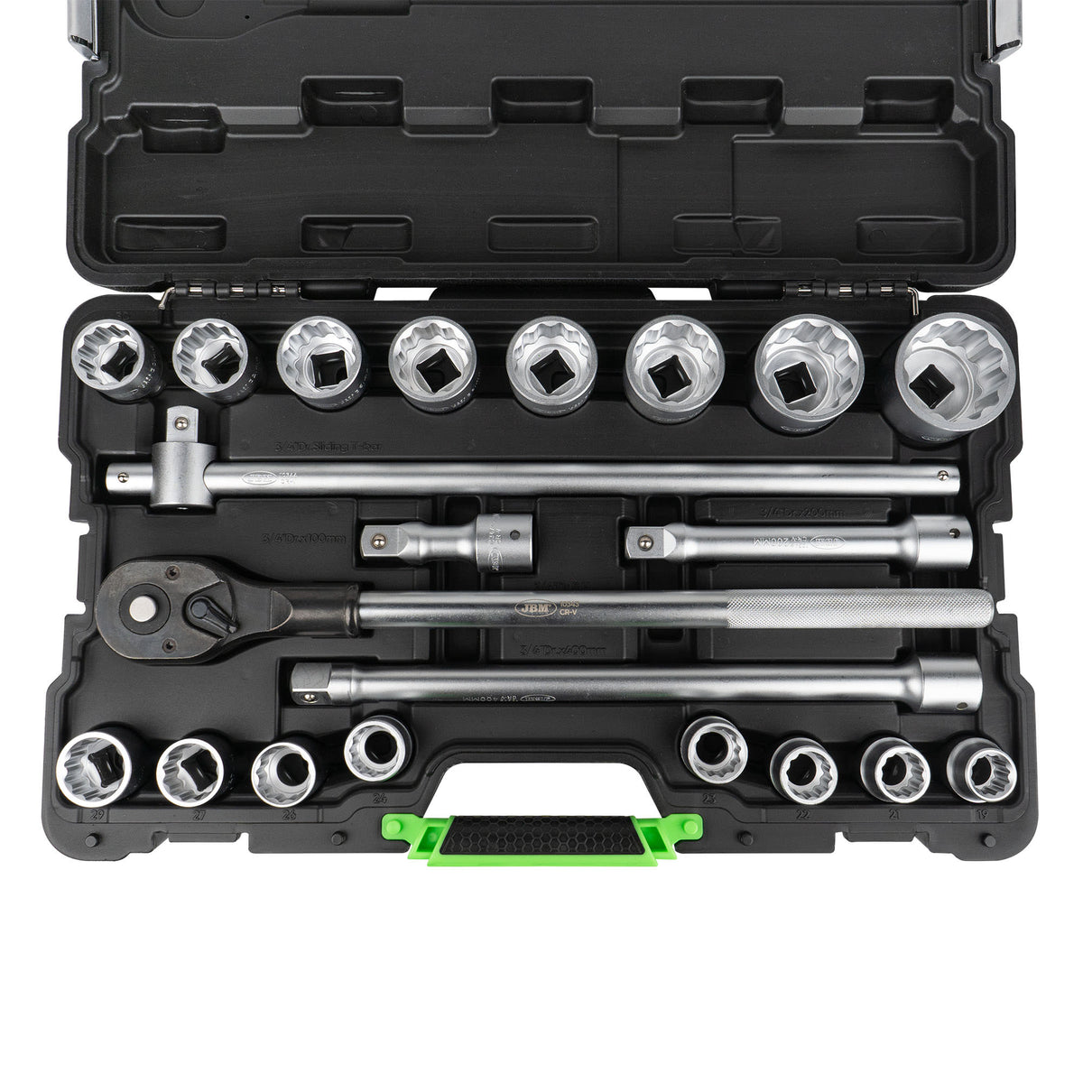 SET DI UTENSILI DA 21 PEZZI CON BUSSOLE A 12 PUNTE DA 3/4" ? FINITURA ZINCATA | 53728