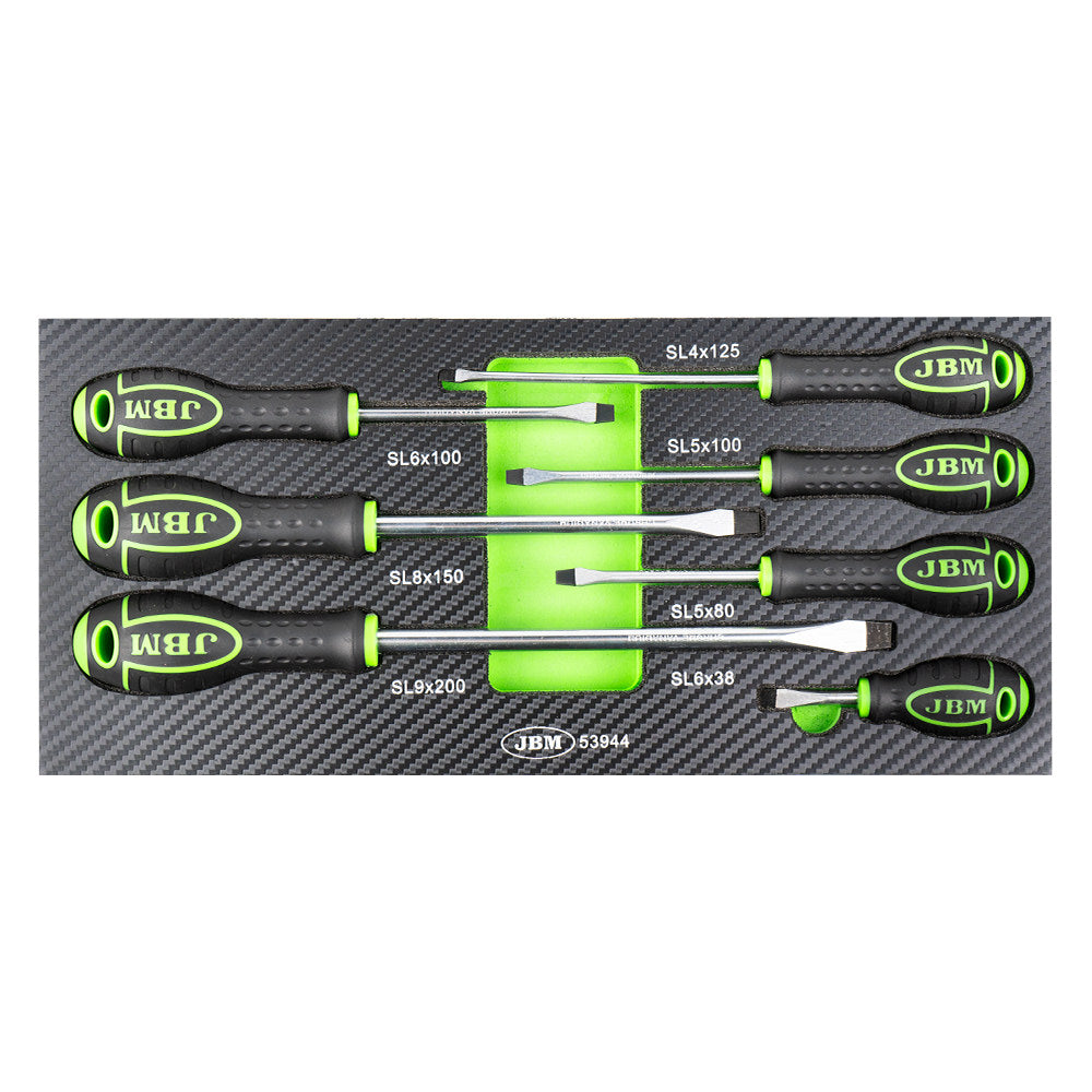SET DI 7 CACCIAVITI A TAGLIO CON MODULO EVA CARBON | 53944