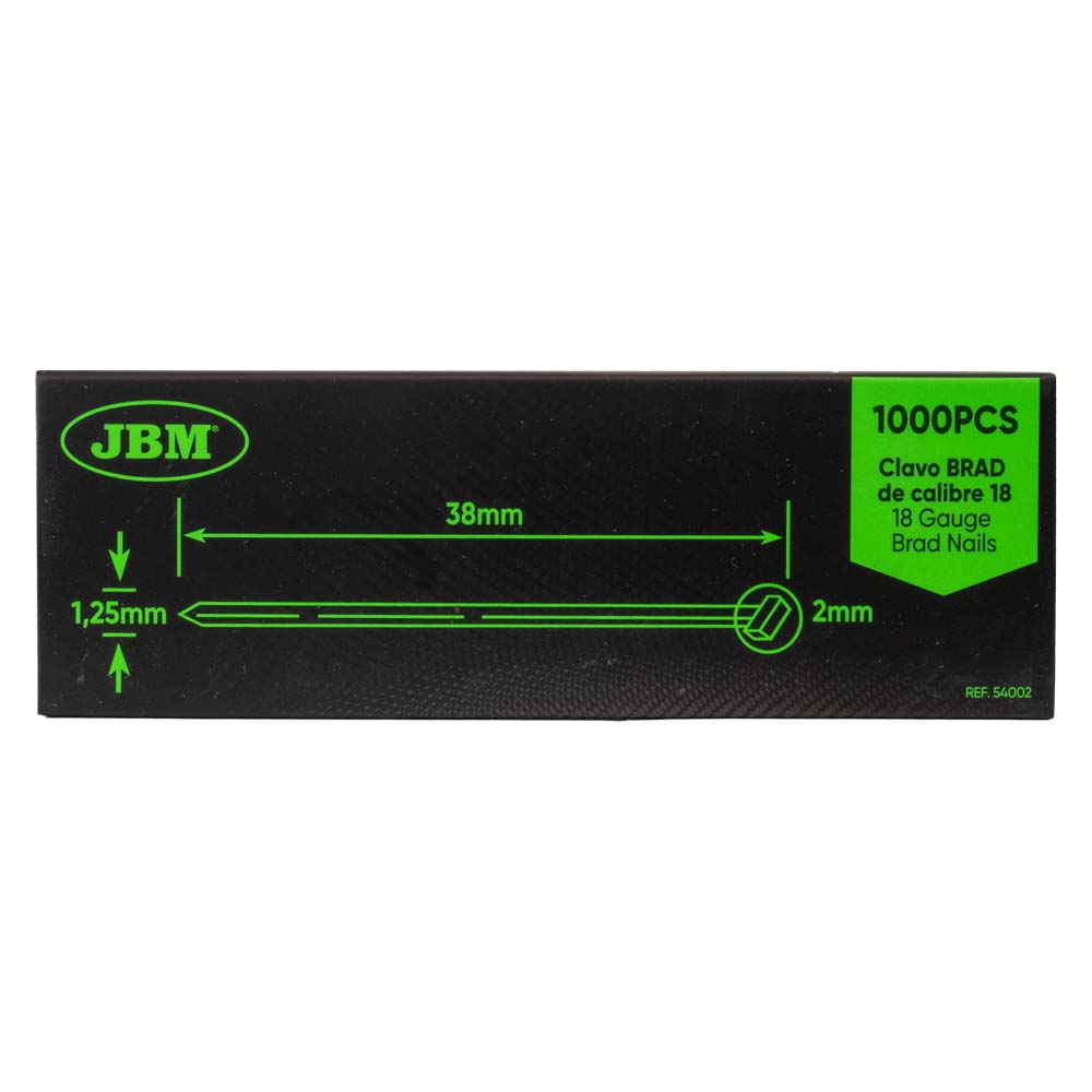 SET DI CHIODI BRAD CALIBRO 18, 38X1,25 MM (1000 PZ.) | 54002