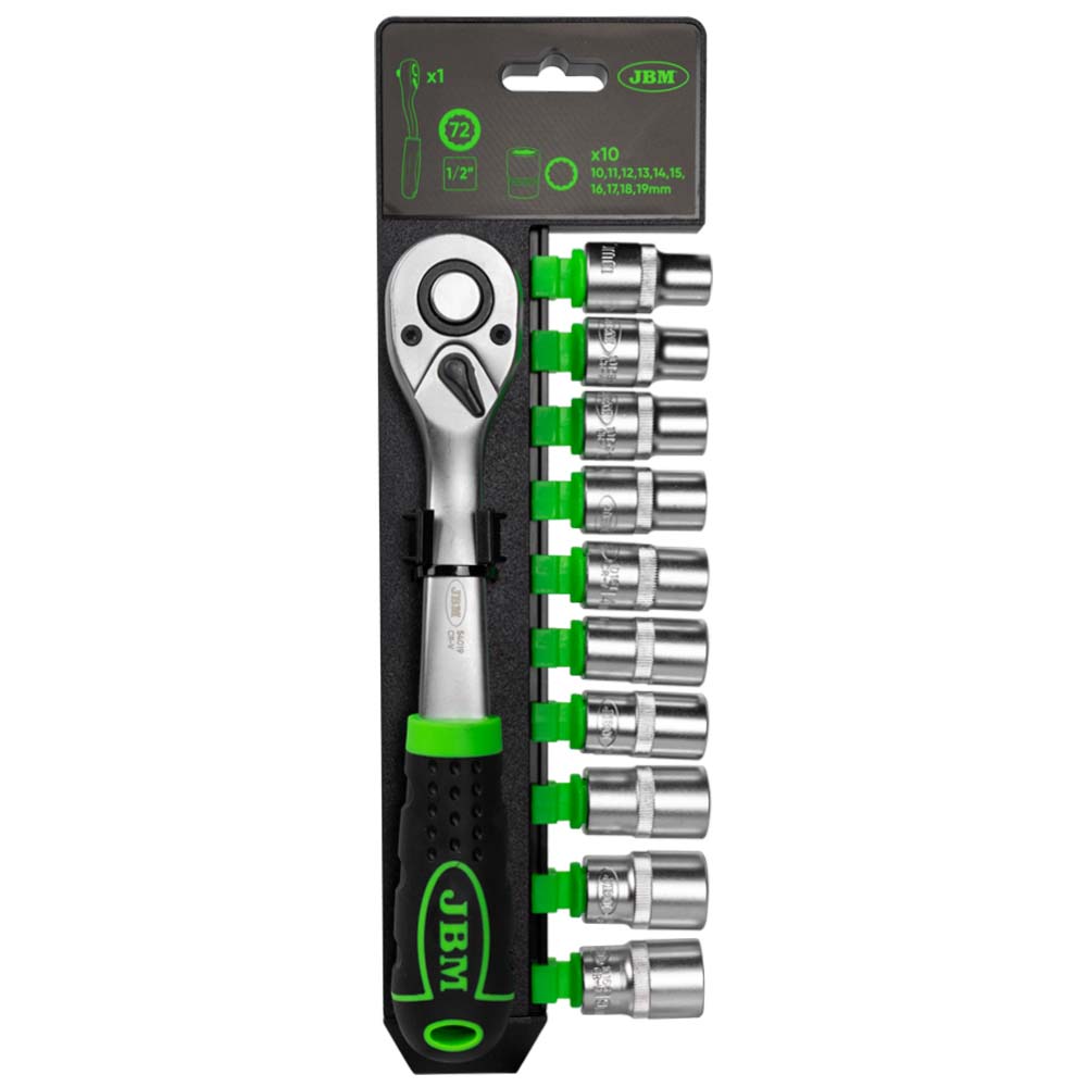 CRICCHETTO 1/2" CON TESTA A 72 DENTI 255MM E BUSSOLE A 12 PUNTI | 54029