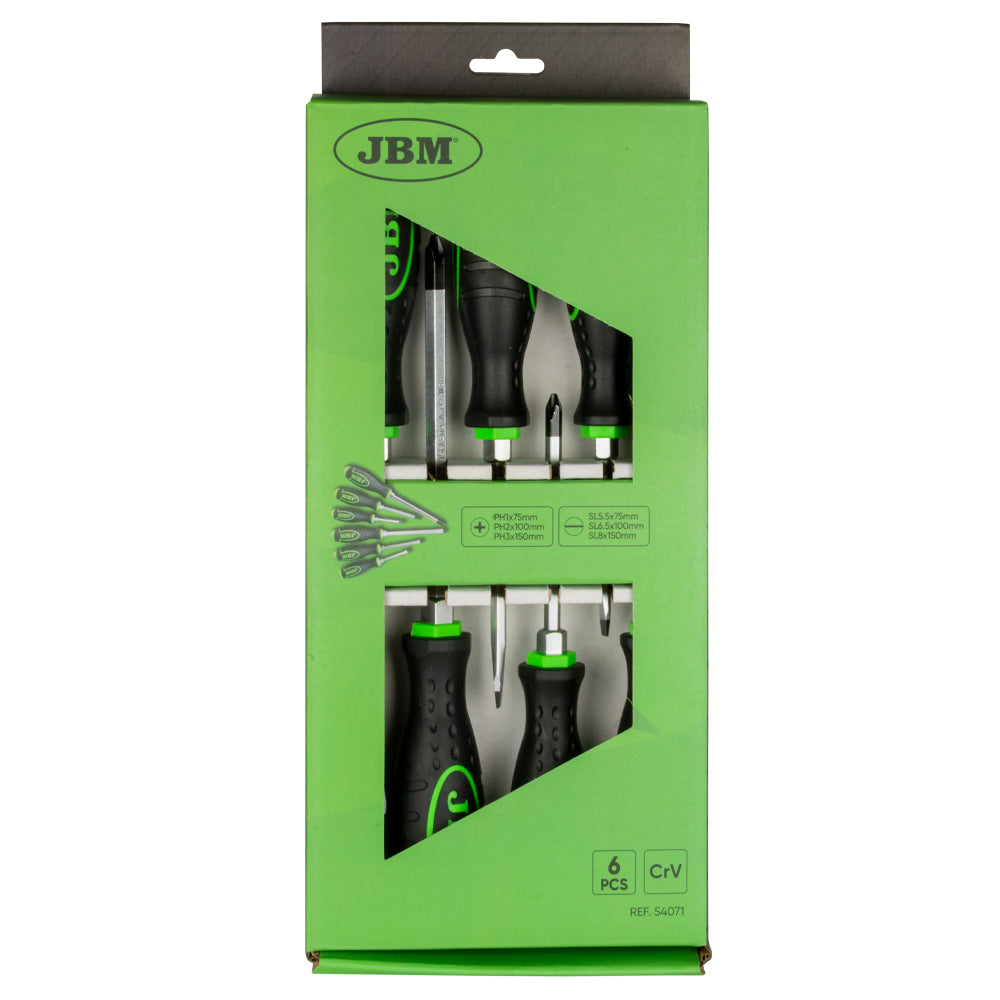 54071-SET DI 6 CACCIAVITI GO-THROUGH (3 A CROCE + 3 A TAGLIO)