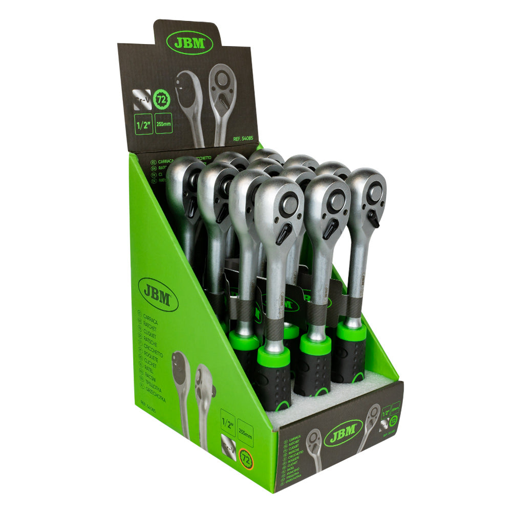 CRICCHETTO DRITTO 1/2" CON TESTA A 72 DENTI 255MM | 54085