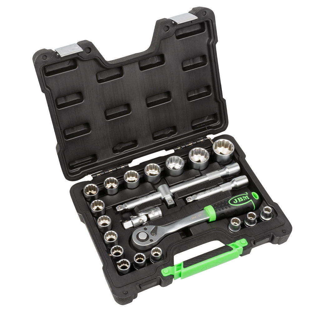 SET DI UTENSILI DA 22 PEZZI CON BUSSOLE A 12 PUNTE DA 1/2" ? FINITURA ZINCATA | 54116