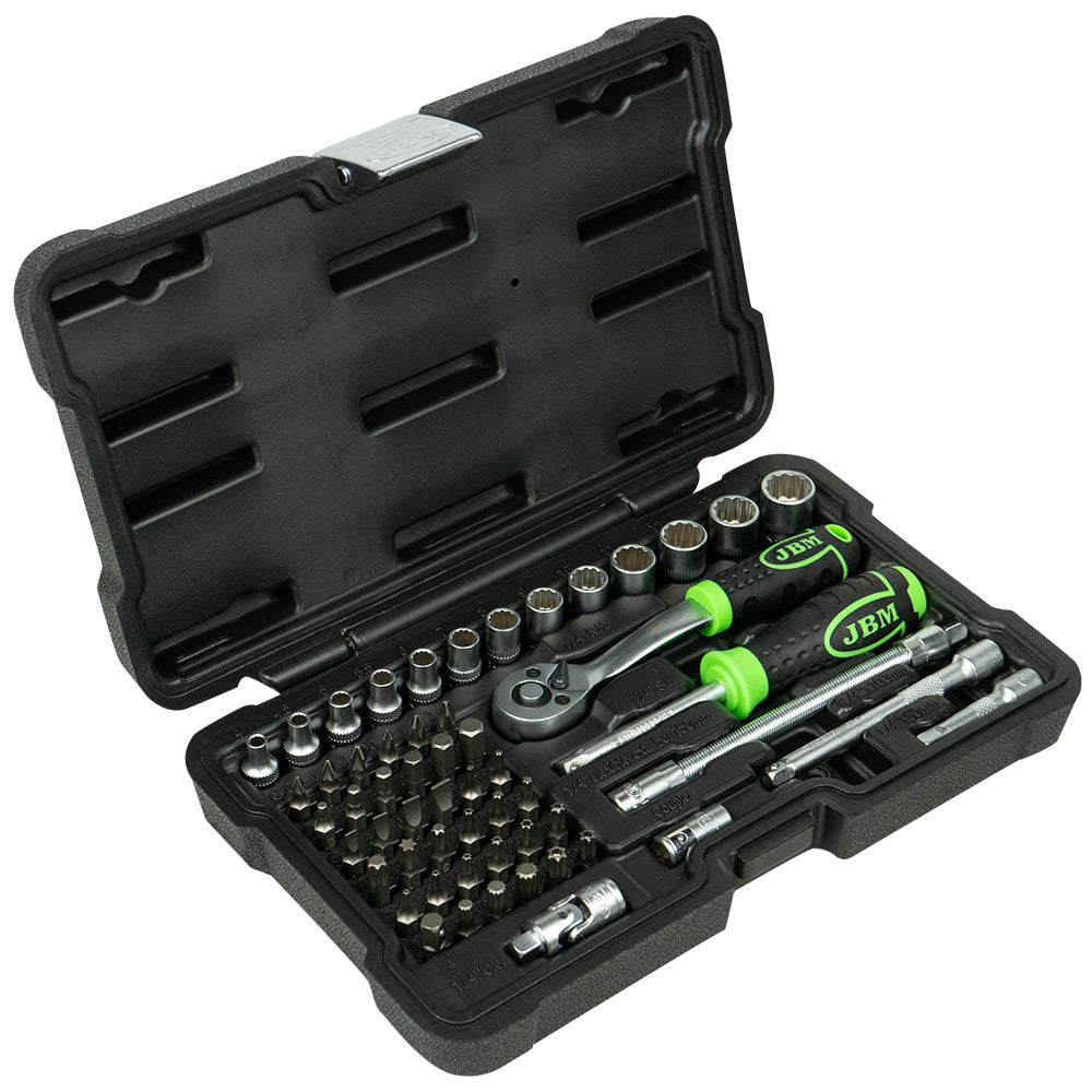 SET DI UTENSILI DA 56 PEZZI CON BUSSOLE A 12 PUNTE DA 1/4" ? FINITURA ZINCATA | 54140