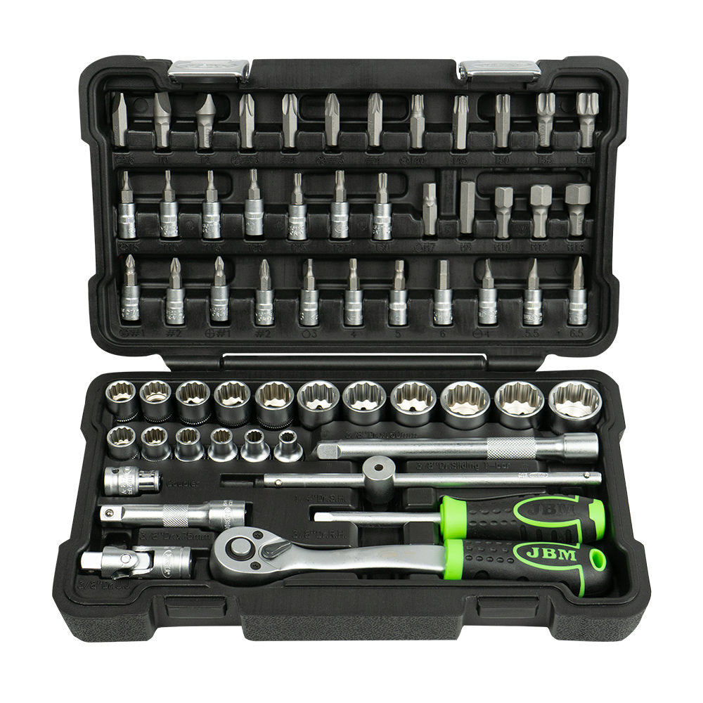 SET DI UTENSILI DA 59 PEZZI CON BUSSOLE A 12 PUNTE DA 3/8" ? FINITURA ZINCATA | 54168