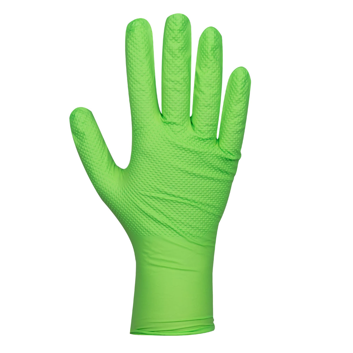 GUANTI MONOUSO IN NITRILE VERDE T:M 7,0MIL (100 PZ.) STRUTTURA A DIAMANTE | 54369