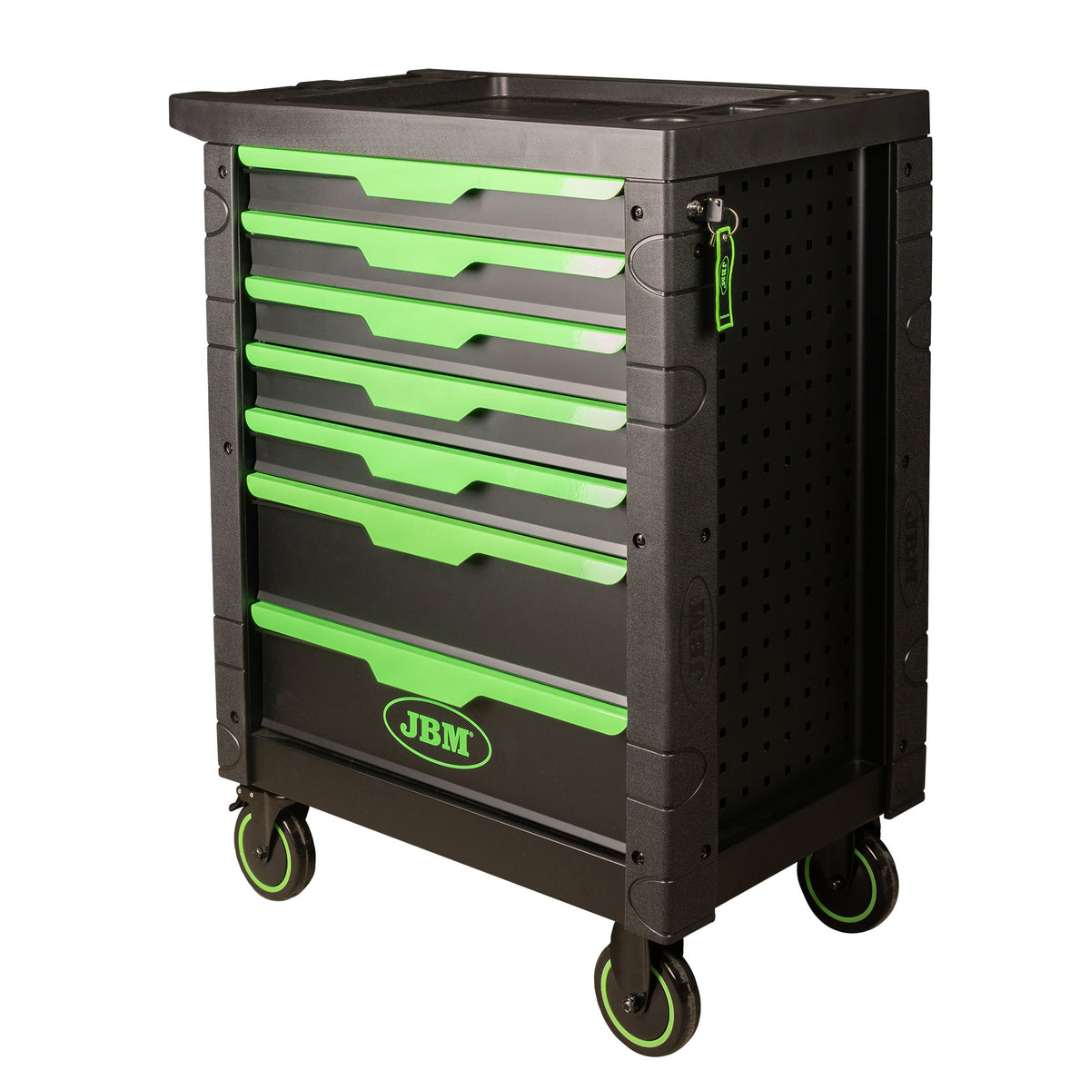CARRELLO A 7 CASSETTI VERDE CON ASSORTIMENTO DI 172 PEZZI | 54389