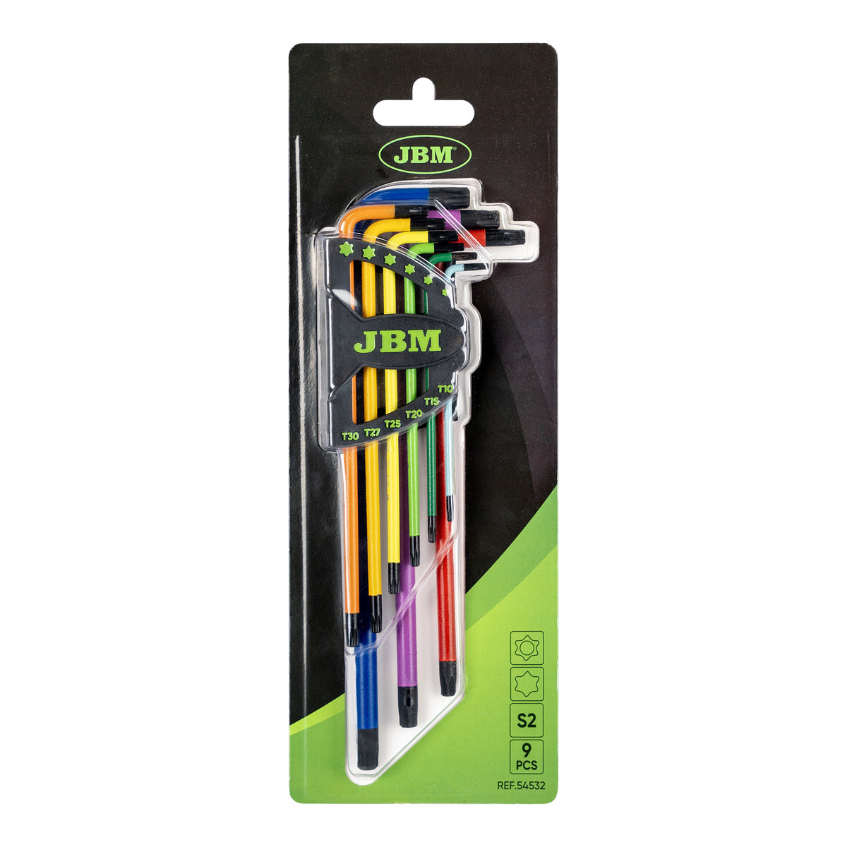 SET DI 9 CHIAVI TORX EXTRA LUNGHE COLORATE | 54532
