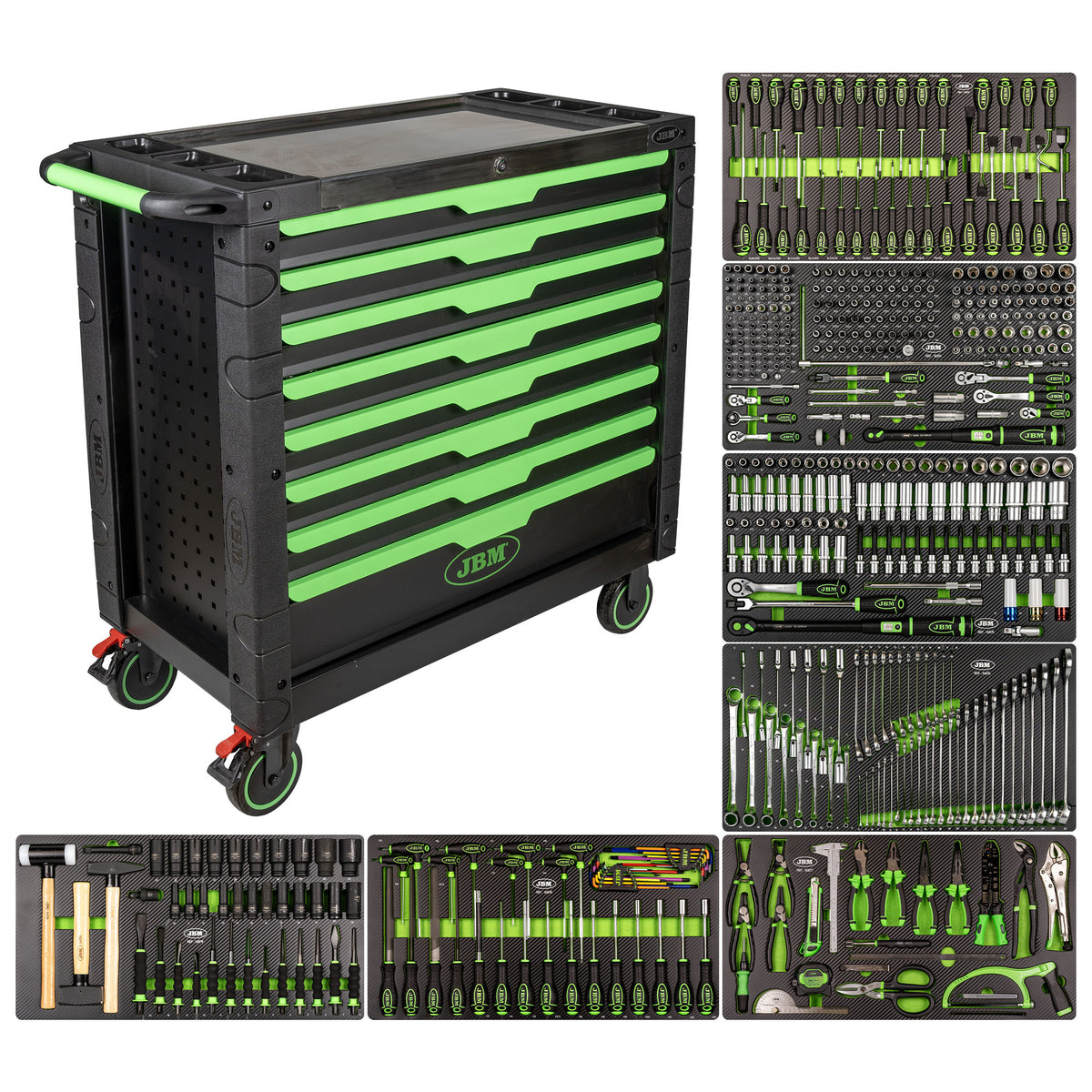 CARRELLO ATTREZZI XL A 8 CASSETTI ASSEMBLATO CON 468 PEZZI +  MACCHINA DA CAFF? | SERIE54688E