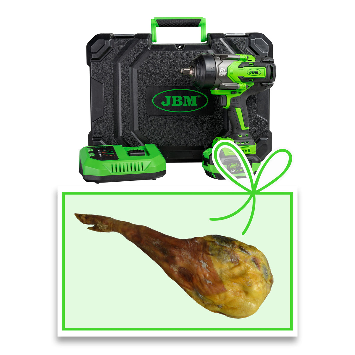 AVVITATORE A IMPULSI BRUSHLESS A BATTERIA 1/2"" 1300NM CON VALIGETTA + PROSCIUTTO | 60044C-P