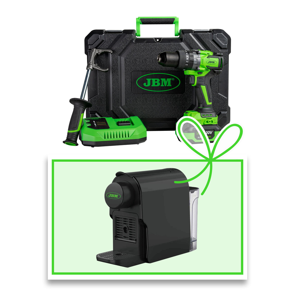 TRAPANO A PERCUSSIONE 2 VELOCIT? A BATTERIA CON VALIGETTA + MACCHINA DA CAFF? | 60047C-E