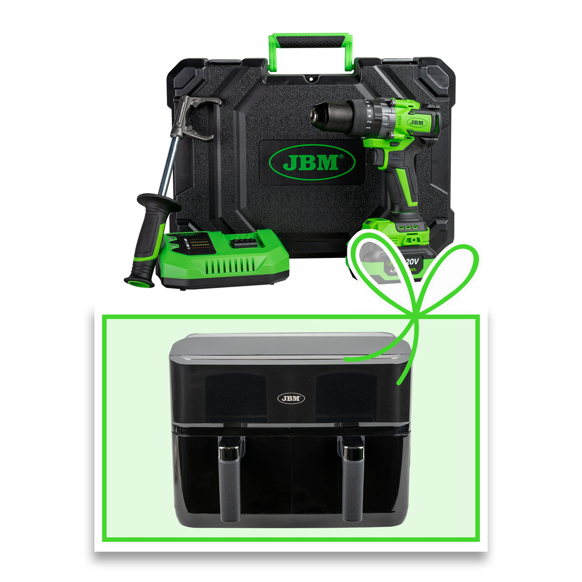 TRAPANO A PERCUSSIONE 2 VELOCIT? A BATTERIA CON VALIGETTA + FRIGGITRICE | 60047C-F