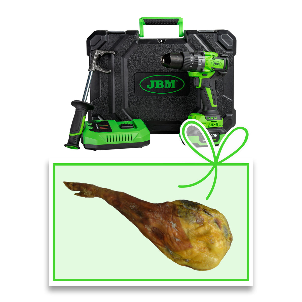 TRAPANO A PERCUSSIONE 2 VELOCIT? A BATTERIA CON VALIGETTA + PROSCIUTTO | 60047C-P