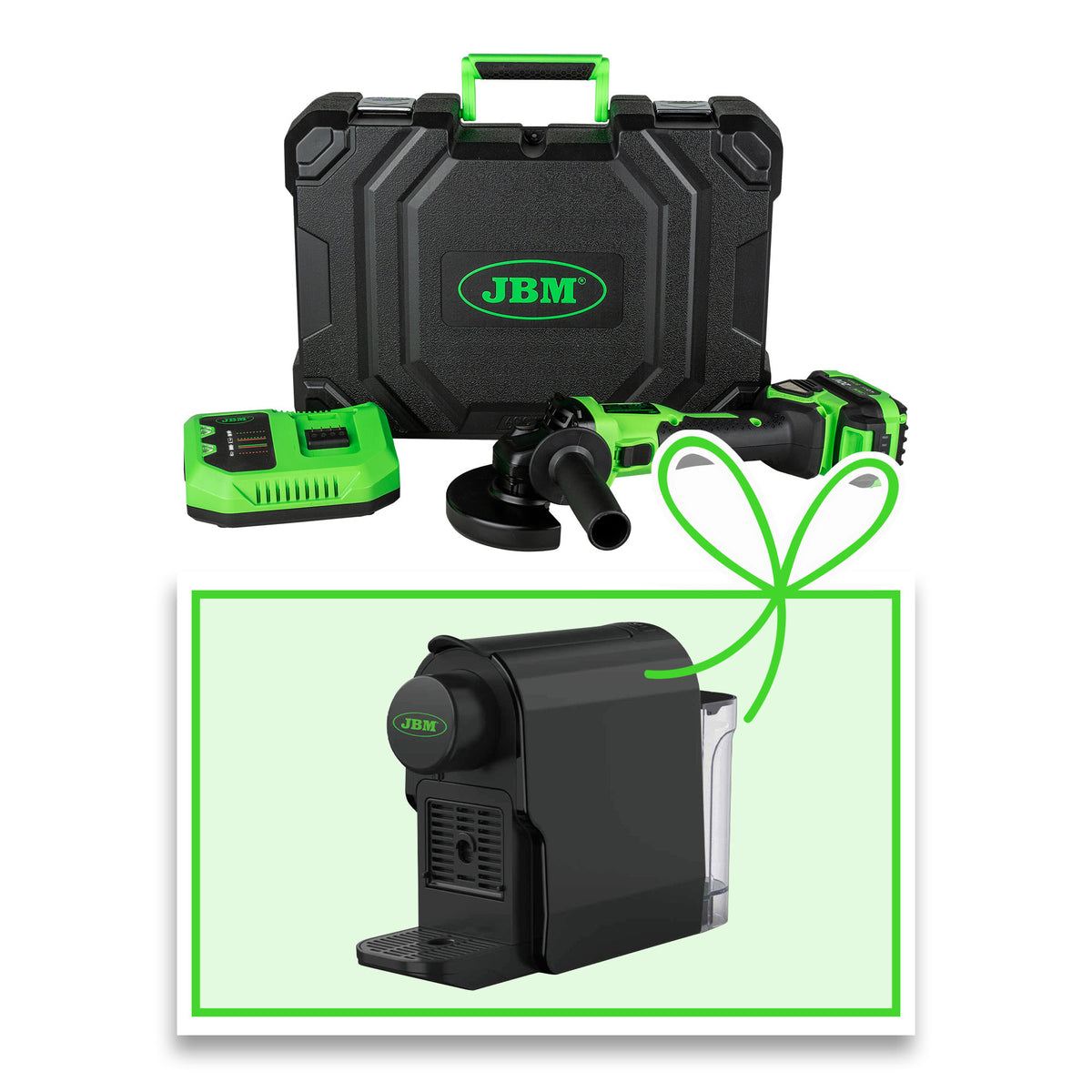 SMERIGLIATRICE ANGOLARE BRUSHLESS 125MM CON VALIGETTA + MACCHINA DA CAFF? | 60049C-E
