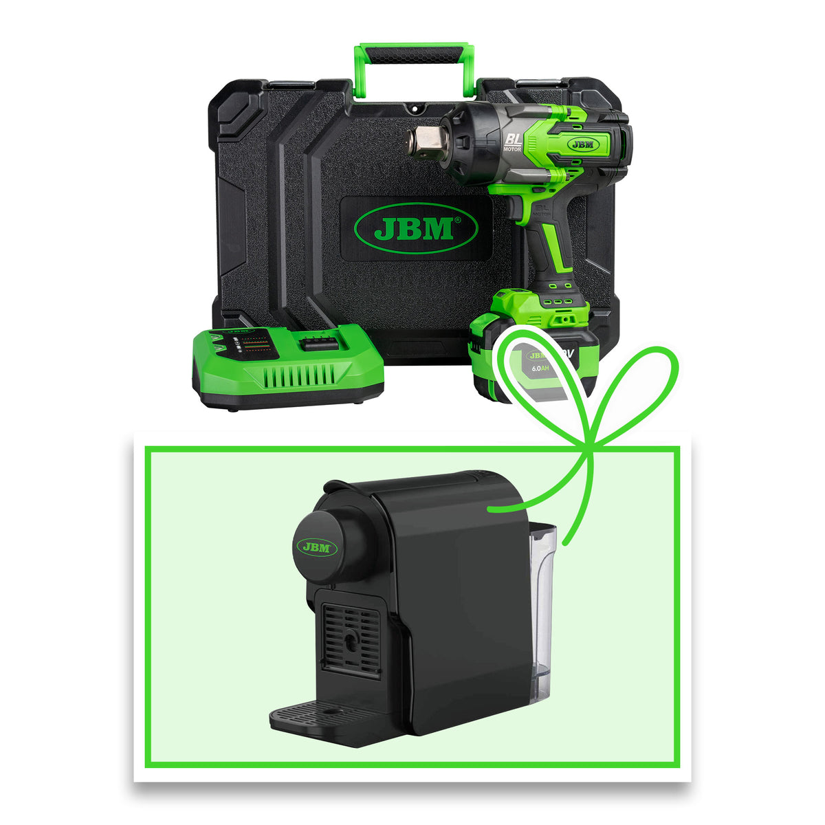 CHIAVE A IMPATTO 1"" 2300NM BRUSHLESS A BATTERIA CON CUSTODIA + MACCHINA DA CAFF? | 60050C-E
