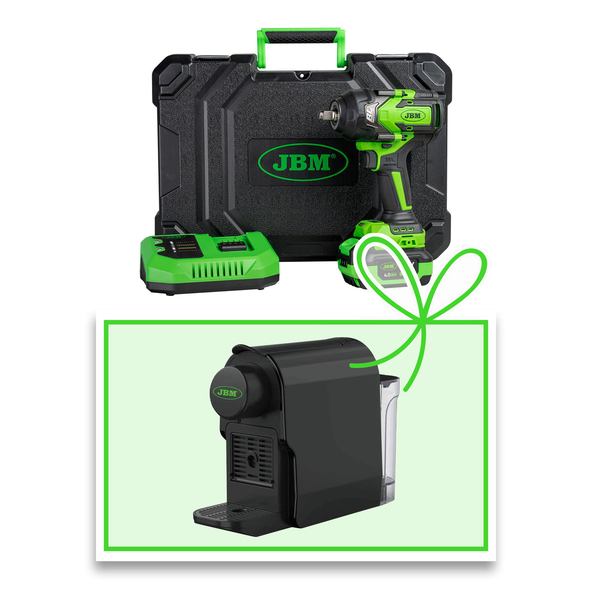 AVVITATORE A IMPULSI BRUSHLESS A BATTERIA 1/2"" 1000NM CON VALIGETTA + MACCHINA DA CAFF? | 60051C-E