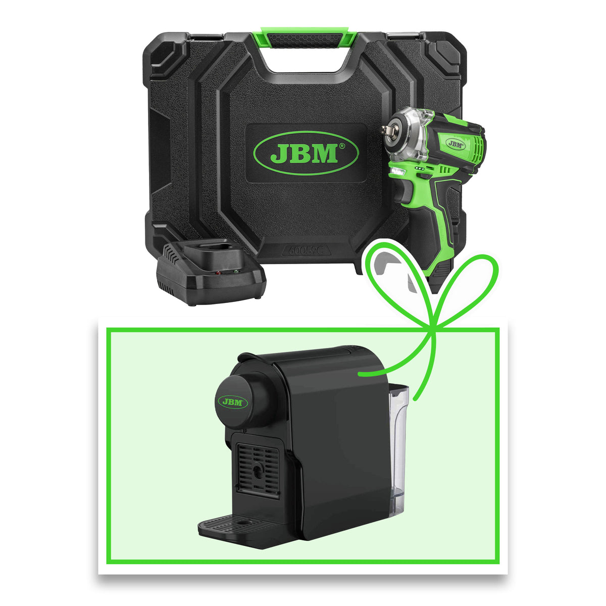 AVVITATORE A IMPULSI BRUSHLESS A BATTERIA 3/8"" 250NM CON VALIGETTA + MACCHINA DA CAFF? | 60059C-E