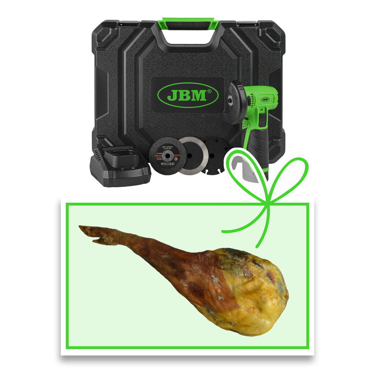 UTENSILE DA TAGLIO A BATTERIA 12V CON VALIGETTA + PROSCIUTTO | 60061C-P