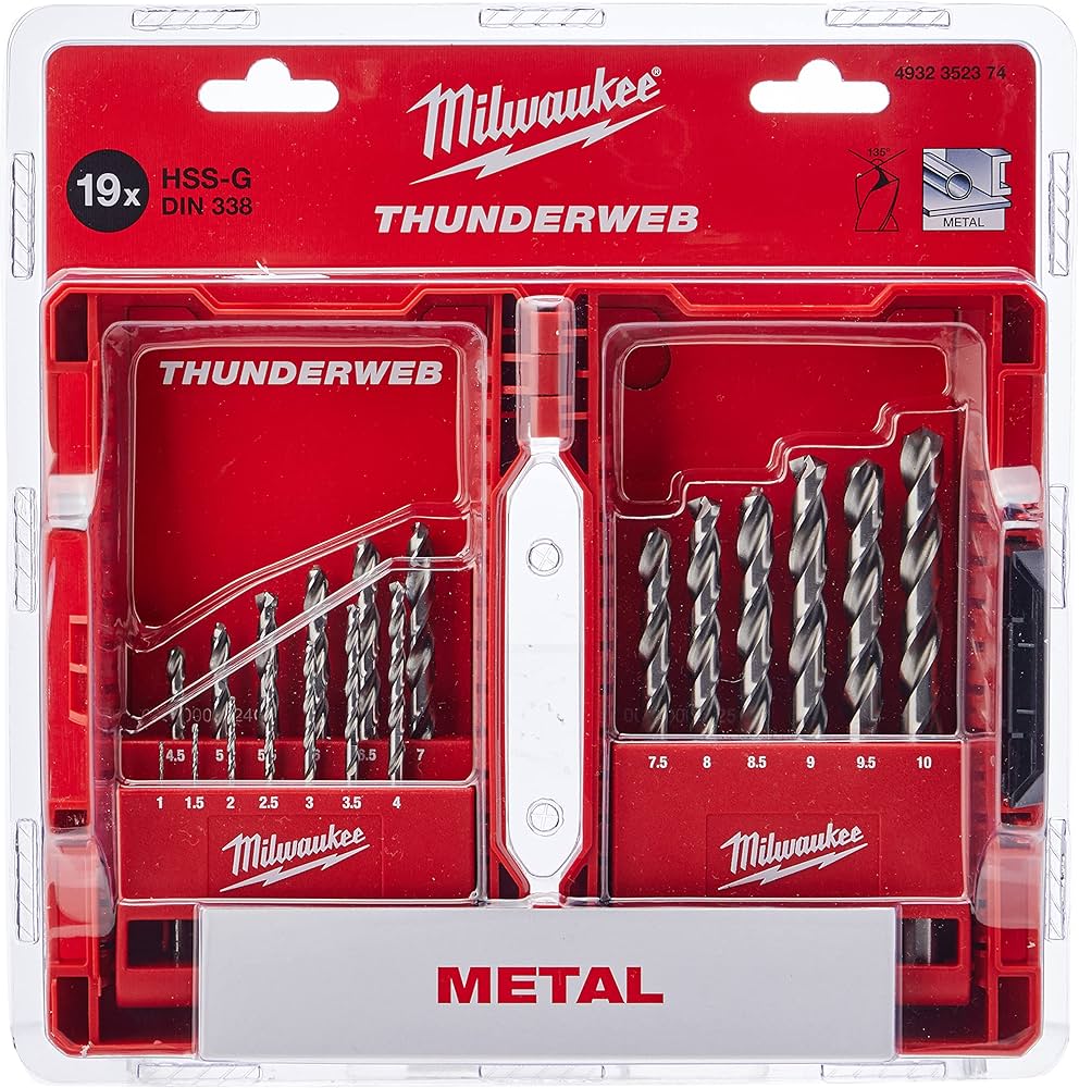 Milwaukee Cassette thunderweb punte metallo HSS-G - din 338 19 pezzi - 4932352374