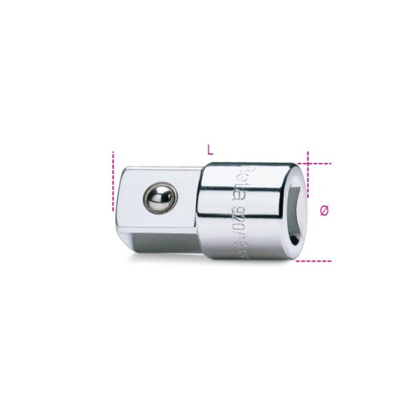 920/16 Raccordo con attacco quadro femmina 1/2" e maschio 3/4" cromato