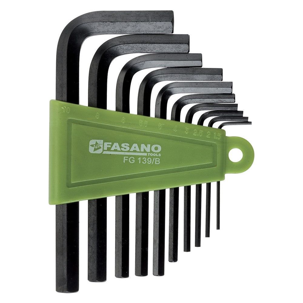 FG 139/B SET CHIAVI MASCHIO ESAGONALI PIEGATE, SERIE CORTA