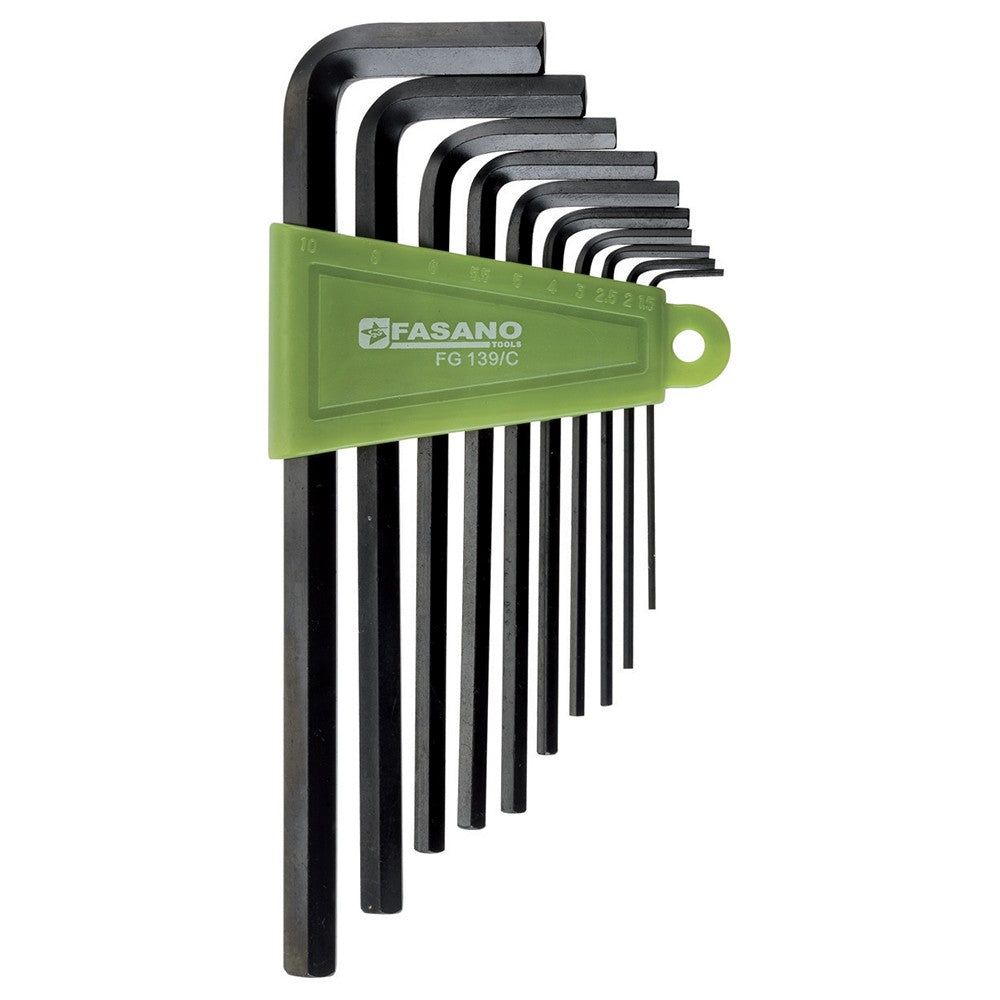 FG 139/C SET CHIAVI MASCHIO ESAGONALI PIEGATE, SERIE LUNGA