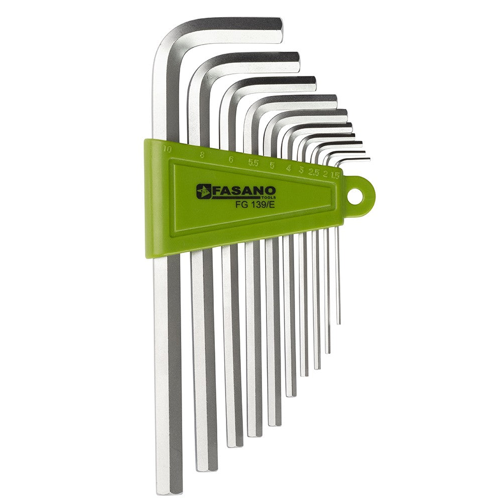FG 139/E SET CHIAVI MASCHIO ESAGONALI PIEGATE, SERIE ZINCOCROMATA LUNGA
