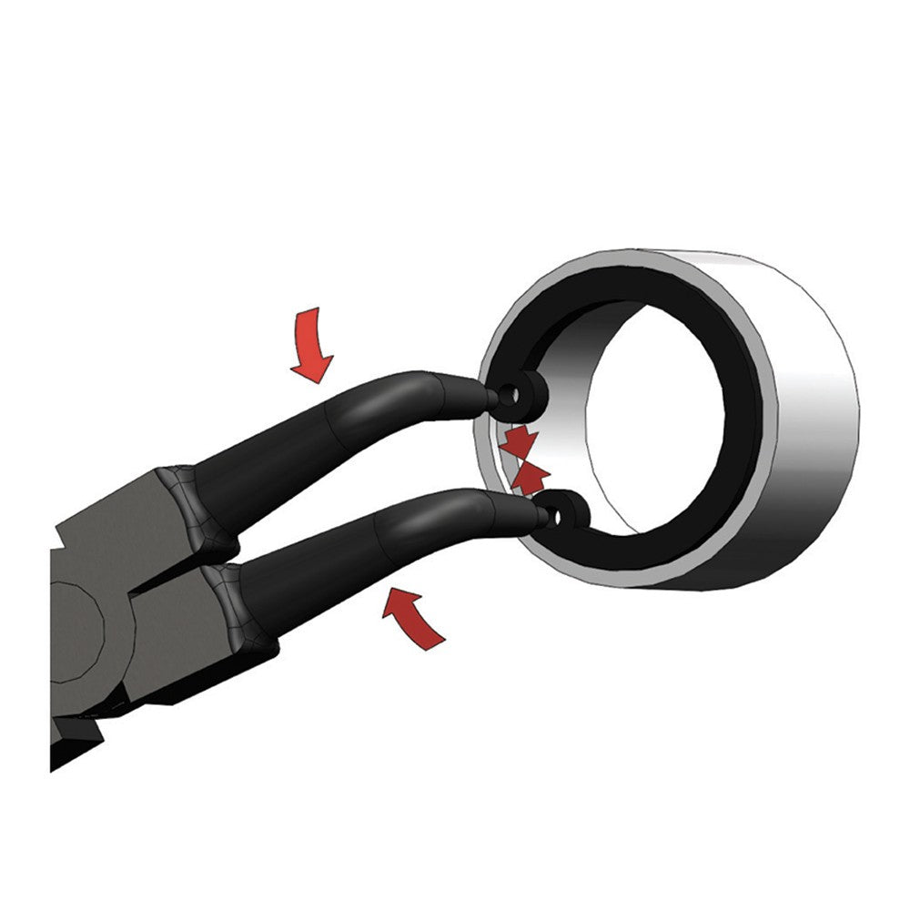 FG 54/ PINZE A BECCHI CURVI 90° PER ANELLI ELASTICI INTERNI