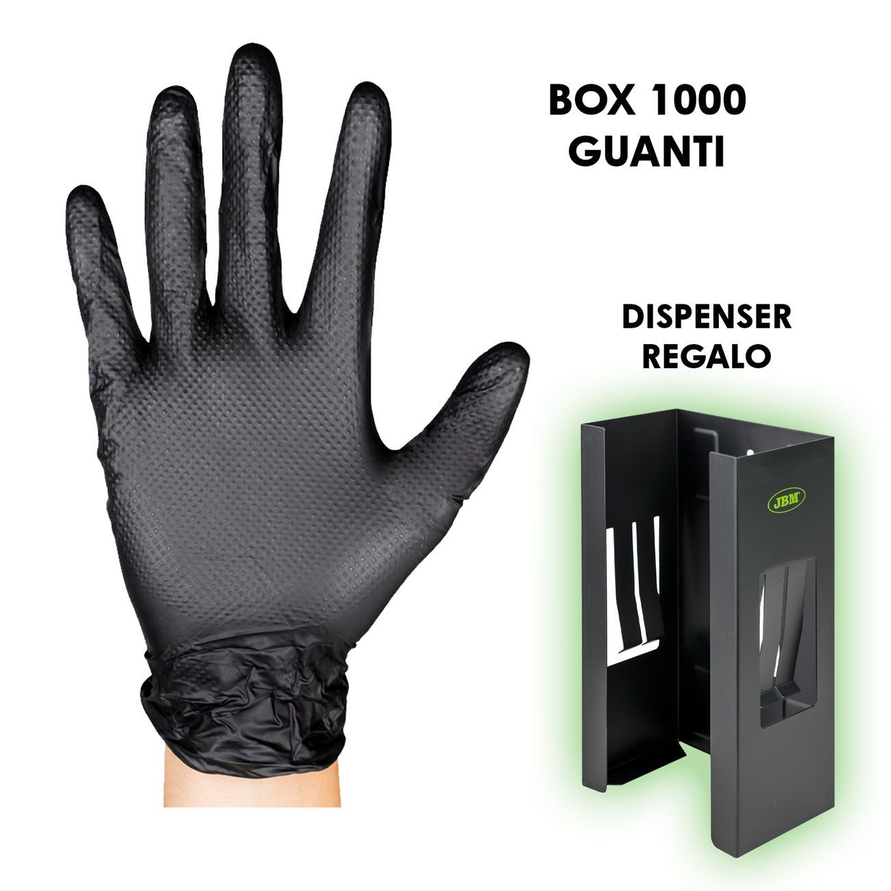 PROMO BOX 1000 GUANTI NITRILE DIAMANTATI | DISPENSER 54758 REGALO