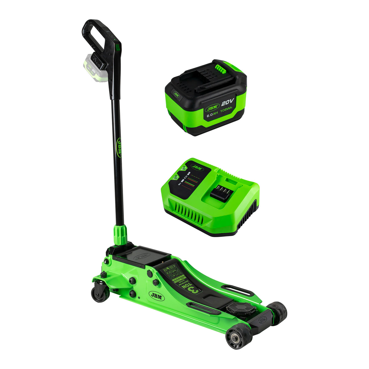 CRIC A CARRELLO IDRAULICO 3T A BATTERIA CON BATTERIA DA 6AH E CARICABATTERIE INCLUSI | PROMO-60065
