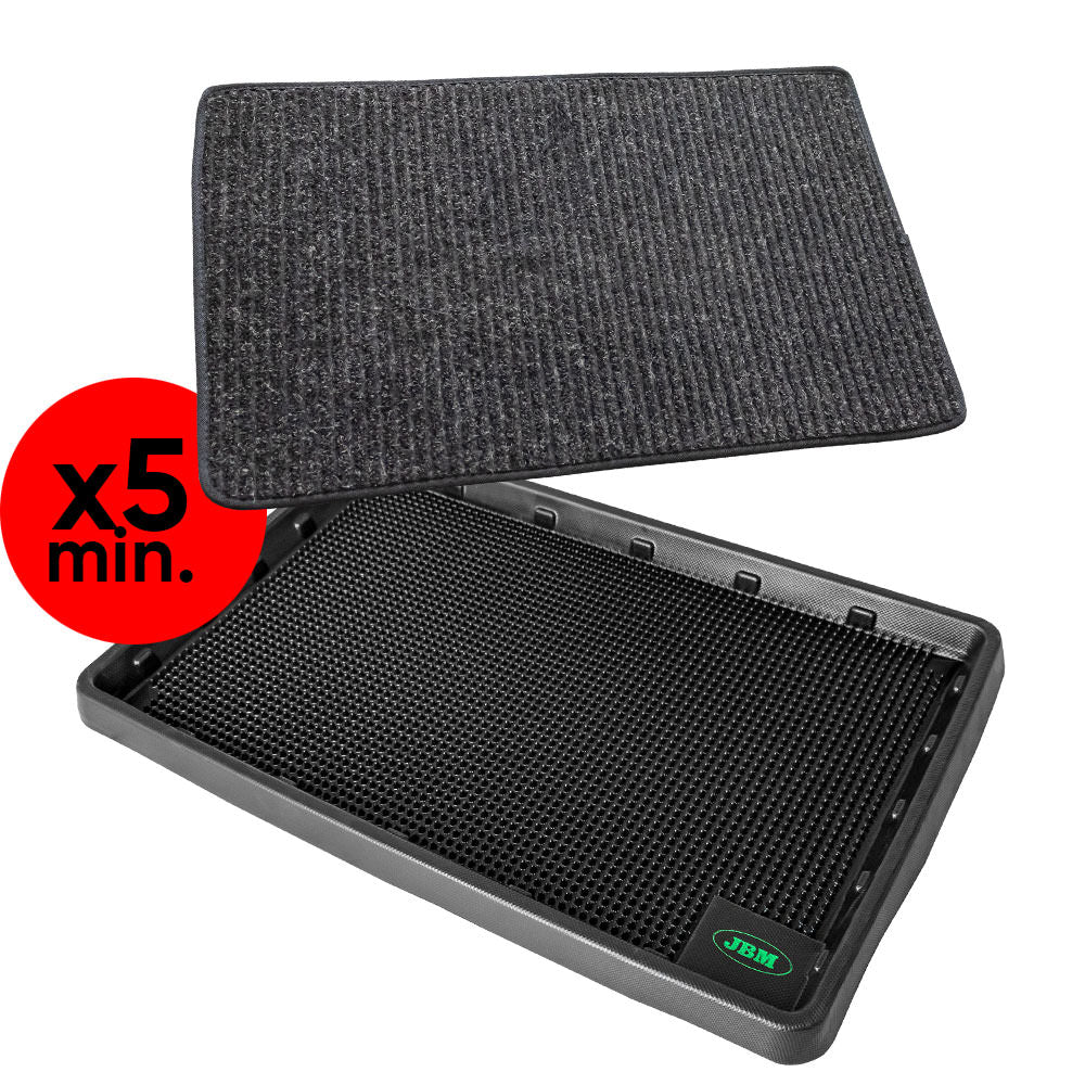 X1 TAPPETO ASCIUGA 53863 + X1 TAPPETO CON CONTENITORE PER LIQUIDO DISINFETTANTE 53862 | SERIE376