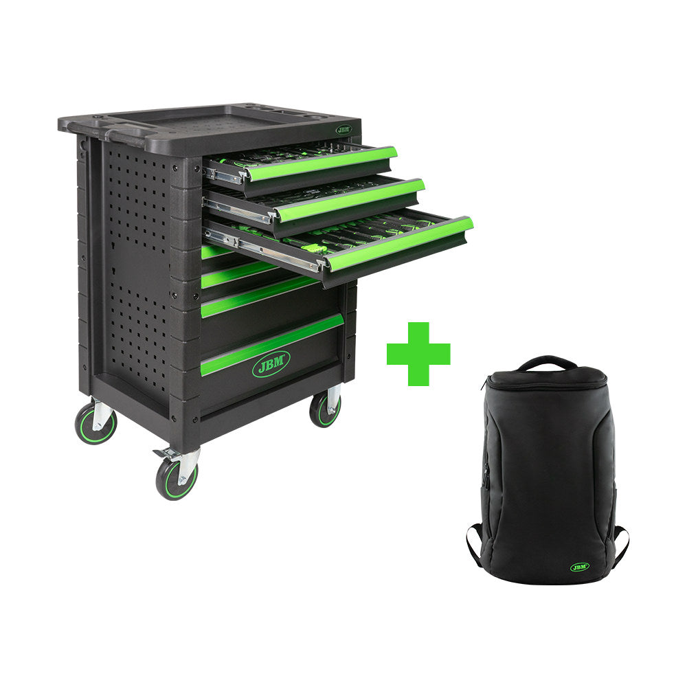 PROMO CARRELLO A 7 CASSETTI - VERDE 53904 + ZAINO JBM 54043 | SERIE384