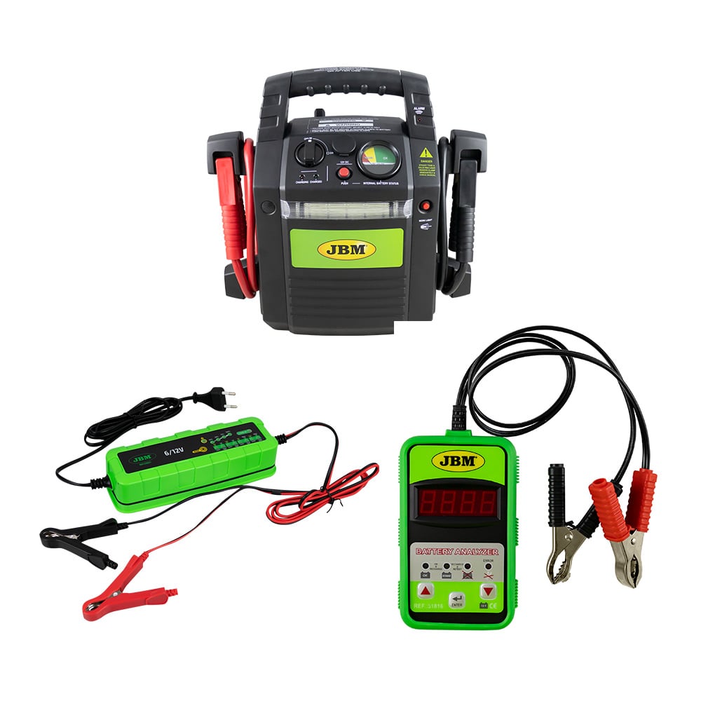 AVVIATORE PER AUTO 12V 53687 + TESTER 51816 + CARICA BATTERIA 53927 | SERIE433