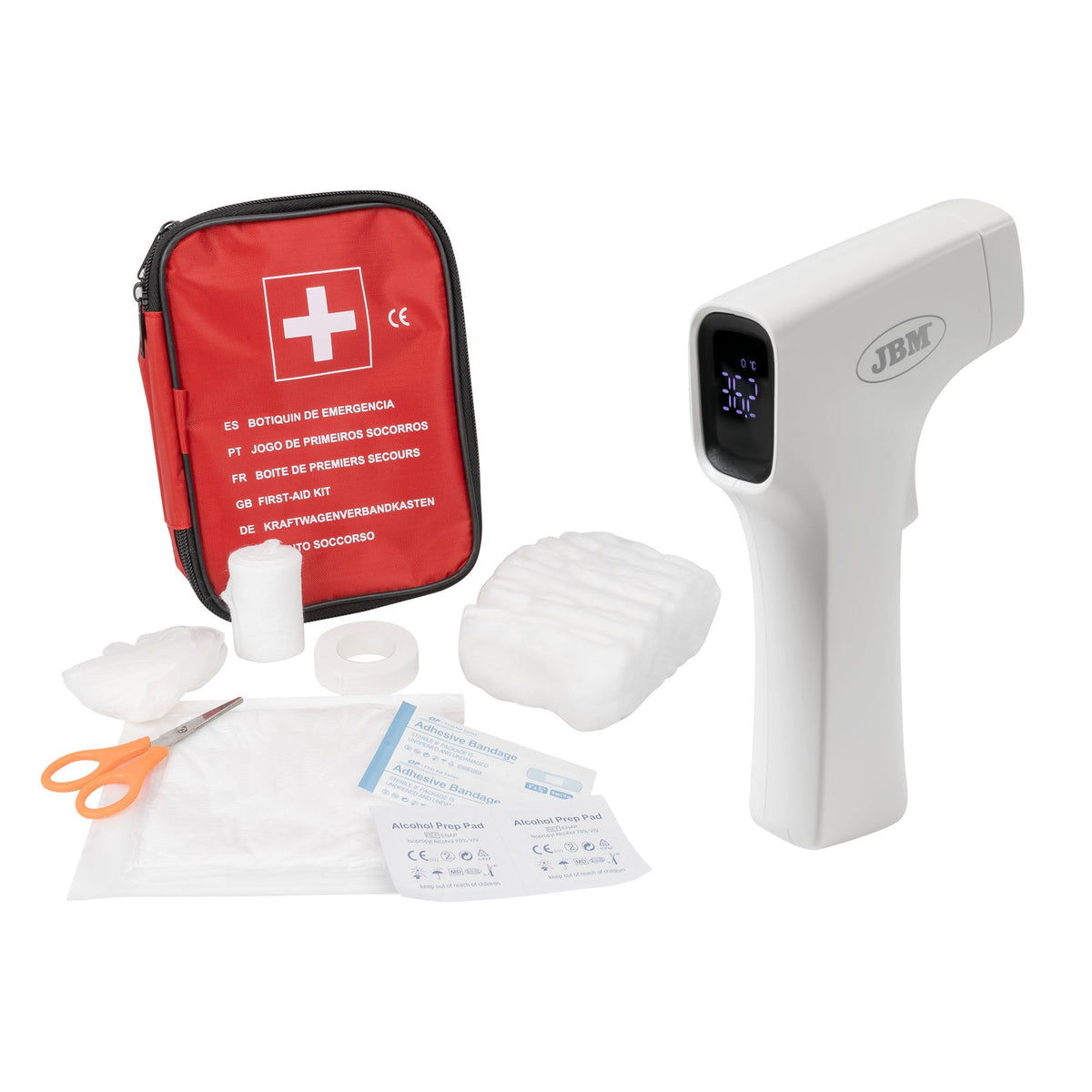 53794 TERMOMETRO PROFESSIONALE A INFRAROSSI + 51246 KIT DI PRIMO SOCCORSO | SERIE466