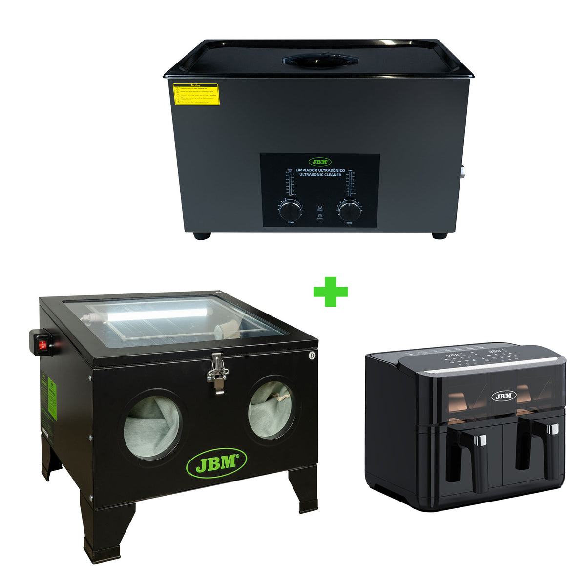 PULITORE AD ULTRASUONI 30L + SABBIATRICE 90L + FRIGGITRICE | SERIE491F