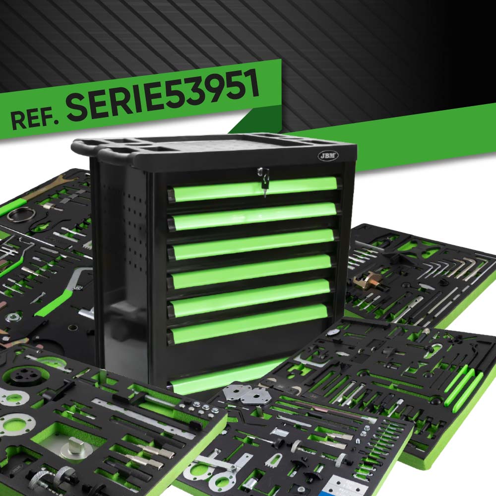 SERIE53951 CARRELLO VERDE 7 CASSETTI SPECIALE KIT DI MESSA IN FASE | SERIE53951