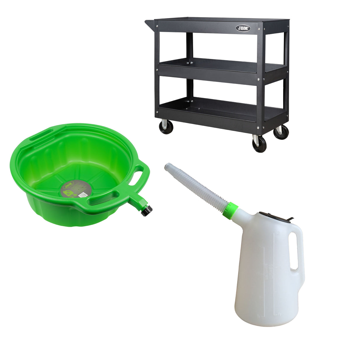 CARRELLO CON 3 RIPIANI + VASCA DI RACCOLTA ANTIGELO + CARAFFA CON COLLO FLESSIBILE | SERIE578