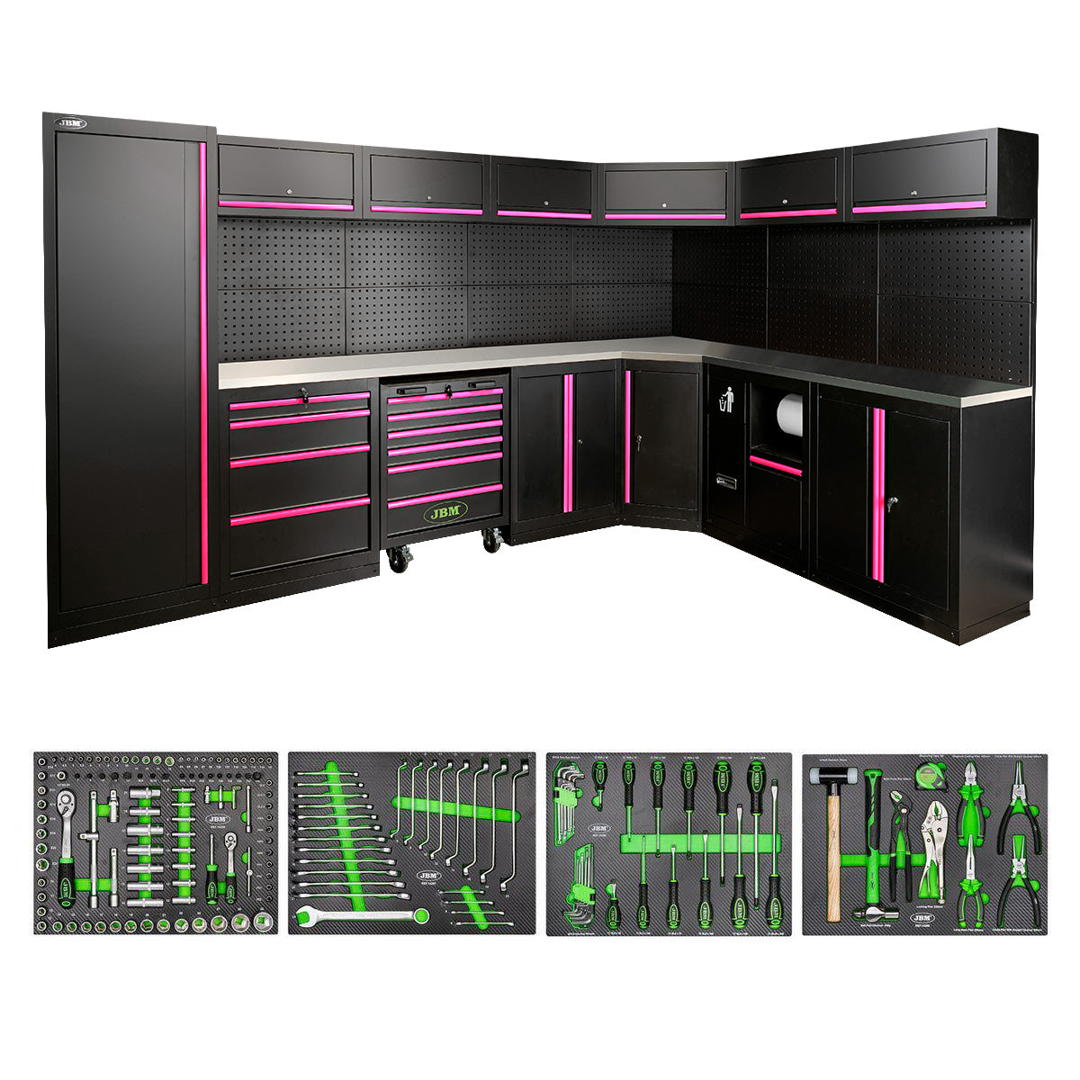 SET DI MOBILI MODULARI (43 PEZZI) - ROSA | SERIE587P